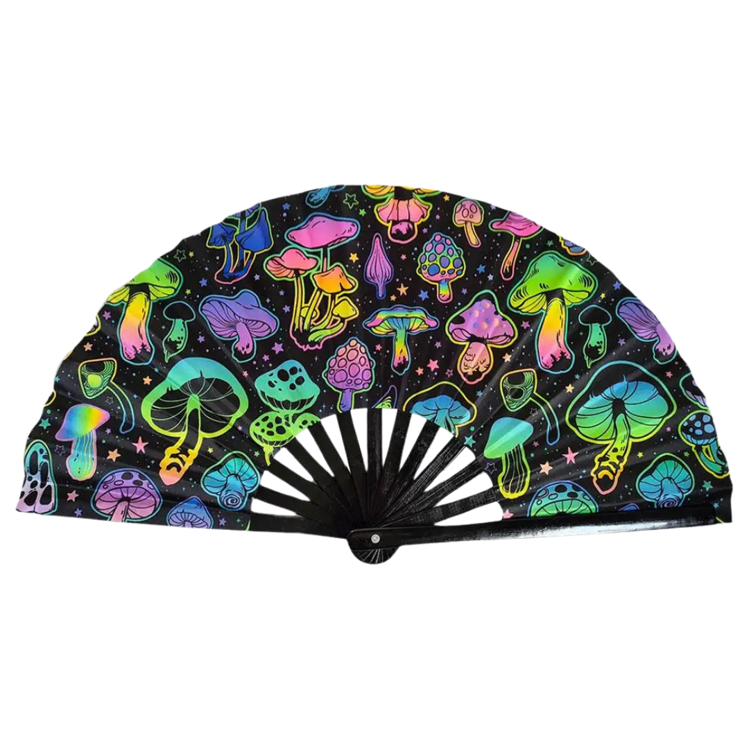 Magic Mushroom UV Folding Fan