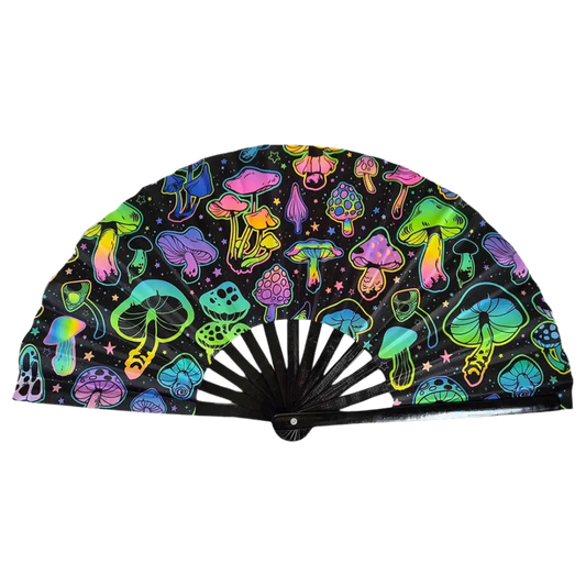 Magic Mushroom UV Folding Fan